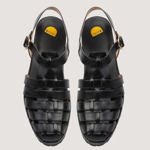 Bared Footwear Bittern black leather fisherman sandals